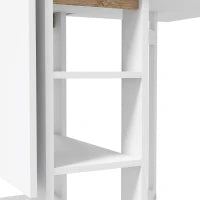 Tavolo Pieghevole Pranzo con 2 Ribalte e Ripiani Espandibile per 4 Persone, 120x60x75 cm, Bianco