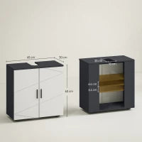 kleankin Mobile Sottolavabo Bagno in Legno con Armadietto 2 Ante, 60x30x60cm, Grigio