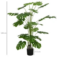 Pianta Artificiale Monstera Alta 180cm per Interno ed Esterno con Vaso Incluso