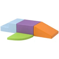 Outsunny 4 Blocchi di Costruzione XL, Moduli di Motricità, Schiuma EPE Poliuretano, Verde, Arancione, Viola e Blu
