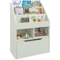 Libreria per bambini con cassetto, libreria con ripiani, 60 x 29,9 x 90 cm, Verde