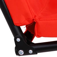 Dondolo da Giardino 3 Posti con Tetto e Struttura in Acciaio, Rosso