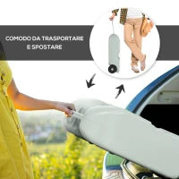 Serbatoio per Acqua da Campeggio 40L con Ruote e Maniglia Regolabile, Tubo e Rubinetto Inclusi, Grigio