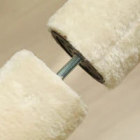 Albero per Gatti, altezza regolabile da 225-275 cm, base stabile, set anti-ribaltamento, copertura in peluche, Crema
