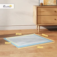 Set 100 Tappetini Igienici per Cani a 6 Strati in Tessuto non Tessuto, Carta e PE, 45x30 cm, Blu e Bianco