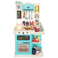 Cucina Giocattolo per Bambini 3-6 Anni con 92 Accessori, in PP, PE e ABS, 44.5x24x79 cm, Verde