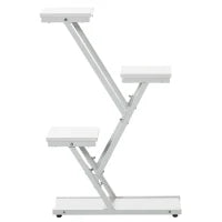 Scaletta Portavasi a 4 Livelli per Interni ed Esterni in MDF e Acciaio, 50.5x24x81 cm, Bianco