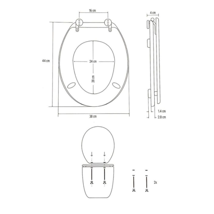 Sedile wc copri vater universale frizionato fantasia in mdf con chiusura rallentata *** fantasia route 66, confezione 1