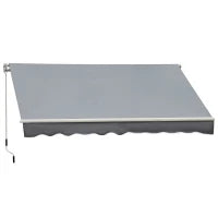 Tenda da Sole 3x2.5 m Avvolgibile per Porte e Finestre, in Alluminio e Poliestere Anti-UV, Grigio