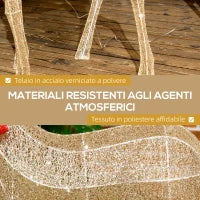 Decorazione Natalizia da Interno ed Esterno a Forma di Renna con 137 Luci LED, Oro