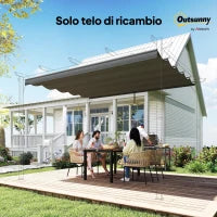 Tettuccio di Ricambio per Gazebo da Giardino con 10 Fori, Copertura in Poliestere Traspirante, Grigio