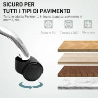 Sedia da Ufficio Massaggiante e Riscaldata con Schienale Reclinabile e Poggiapiedi in Pelle PU, Nero