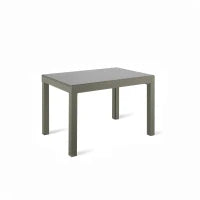 E-STYLO Tavolo allungabile con top grigio in vetro temperato e gambe in metallo grigio, 83cm X 120/175/230 /290/350cm H. 75cm.