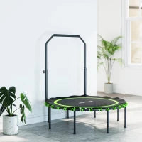 Trampolino Fitness con corrimano regolabile, per Interni ed Esterni, in Acciaio e Plastica, Verde