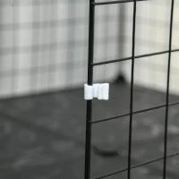 Recinto per Conigli Modulabile in Metallo con Scaletta e Accessori Montaggio, 175x105x70cm - Nero
