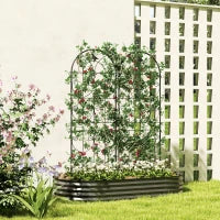 Supporto per Piante Rampicanti, Design con Uccellini, Set di 2 Griglie da Giardino per Verdure, Vite, Fiori, in Metallo, 50 x 150 cm, Nero