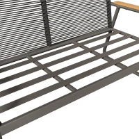 Set da giardino per 4 persone con divano doppio, 2 poltrone singole e tavolino da caffè, 118x69x78 cm, Grigio