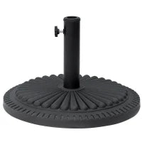 Base per Ombrellone Rotonda in HDPE da 14kg per Pali da Ф35-38-48mm, Ø49x32A cm, Nero