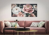 Dipinto Su Tela Red Flowy -B- Cm 120X3,7X60