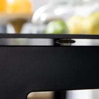 Tavolo da giardino rettangolare in alluminio e piano in vetro temperato - 6 persone 150 x 90 x 74 cm nero