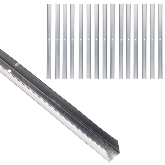 Guida u standard 2 m acciaio zincato sp 0,6 mm fissaggio cartongesso 16 pezzi *** misure 40 x 100 x 40 mm, confezione 1