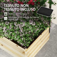 Fioriera con Grigliato e 2 Fori di Drenaggio, in Legno di Abete e Acciaio, 80x38x145 cm