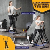 Cyclette Ellittica con 4 Livelli di Resistenza, Monitor LCD e 2 Ruote, in Acciaio e ABS, 90x62x150 cm, Nero