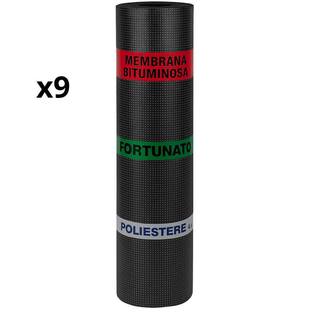 Guaina bituminosa poliestere 4 mm impermeabilizzante casasciutta 9 rotoli 1x10 m