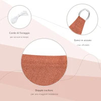 Tenda a Vela Rettangolare 4x6 m Resistente ai Raggi UV con Corda, in PE e Acciaio Inox, Rossa