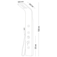 Colonna doccia 007 4 funzioni acciaio inox 3 bocchette idro lombari 20x53x150 cm *** finitura- cromo lucido, confezio...