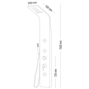 Colonna doccia 007 4 funzioni acciaio inox 3 bocchette idro lombari 20x53x150 cm *** finitura- cromo lucido, confezio...