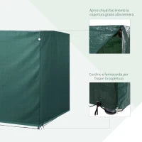 Copertura per Dondolo da Giardino Impermeabile Anti UV Anti Muffa con Fissaggio PE 215x155x150cm Verde