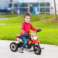 Triciclo per Bambini Stile Moto a Pedali con Luci e Suoni, 3 Ruote Larghe, Età 18-36 Mesi, 71x40x51cm, Rosso