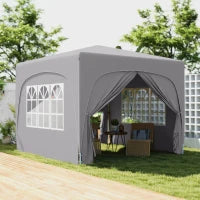 Gazebo da Giardino 3x3m Pieghevole con Altezza Regolabile, Protezione UPF50+ e Borsa, Grigio Chiaro