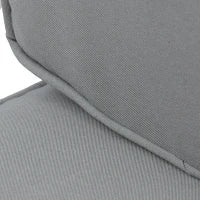 Set da 7 Pezzi Salotto da Esterni in Rattan con Poltrona Pouf Tavolino Grigio