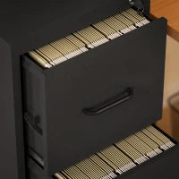 Schedario Portadocumenti Minimal a 3 Cassetti con Barra Regolabile, in Acciaio, 36.5x46.2x99 cm, Nero