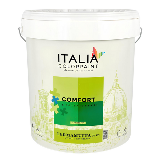 Idropittura lavabile traspirante bianca interni umidità comfort fermamuffa plus *** formato 13 lt, confezione 1