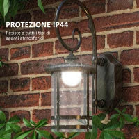 Lampada da Esterno con Pannello Solare, Impermeabile IP44 e Accensione Automatica, Nero