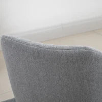 Set di 2 Sedie da Pranzo Design Scandinavo - Gambe affusolate in legno di faggio - Seduta Schienale braccioli ergonomici Lino Grigio