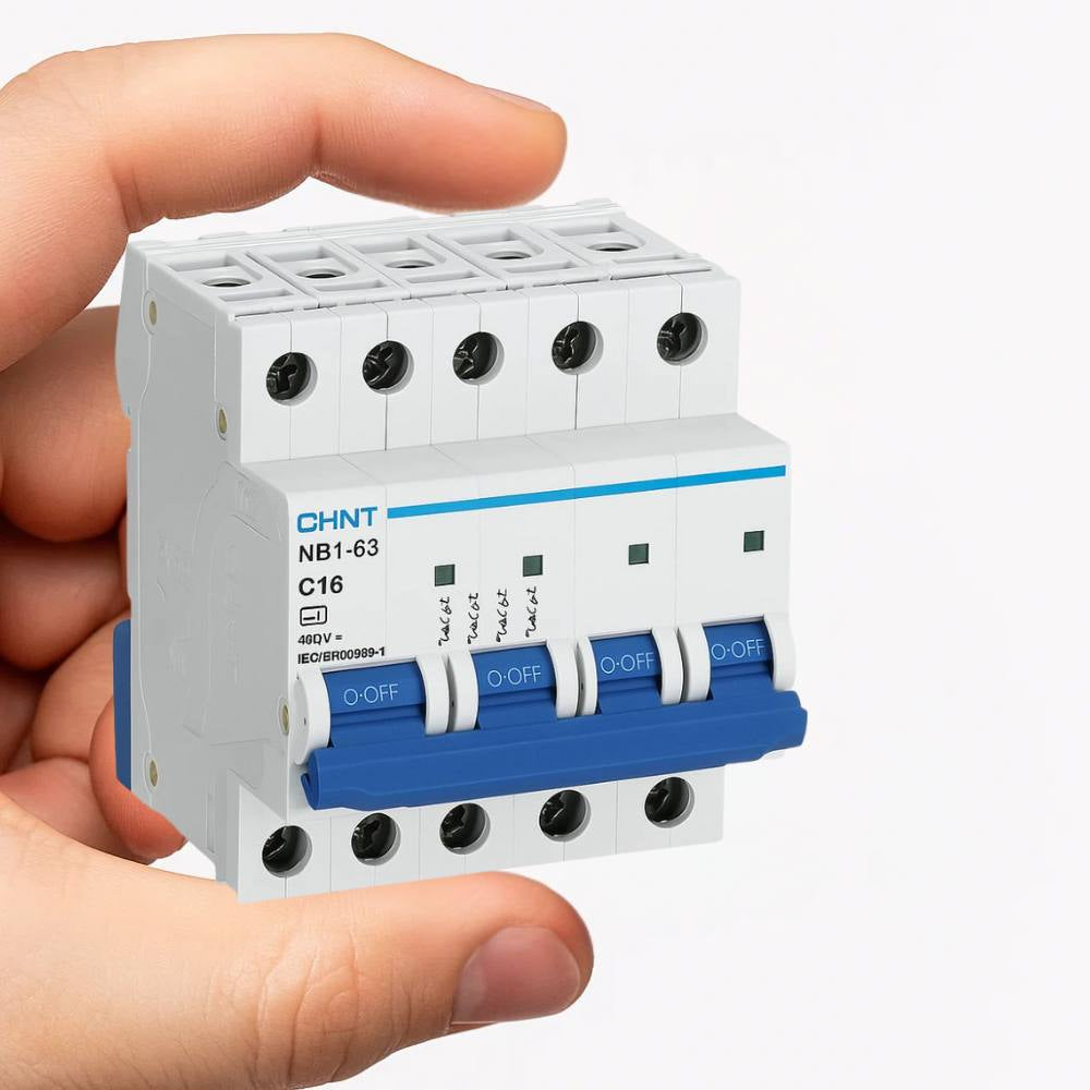 Interruttore magnetotermico 4p 6ka curva c chint serie nb1-63 da quadro din *** ampere 16 ampere, confezione 1