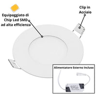 Optonica mini pannello led rotondo sottile retroilluminati bianco 6000k *** potenza 18w, confezione 1
