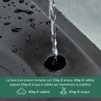 Canestro Basket Altezza Regolabile 160-210cm, Struttura in Acciaio e Base con Ruote, Tabellone in PE Trasparente