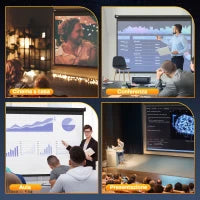 Schermo per Proiettore 120" Formato 4:3 Regolabile con Telecomando, 244x183cm, Nero