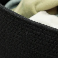 Cesto Portabiancheria da 88L Portatile e Pieghevole con Manici in Cotone Naturale, Ø56x35.5 cm, Nero