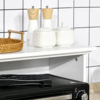 Mobile Cucina per Microonde con Cassetto e Armadietto 2 Ante, 60x40x122.5 cm, Bianco