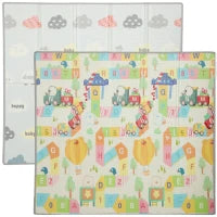 Tappeto per Bambini con Lettere dell'Alfabeto e Superficie Impermeabile in XPE Multicolore, 194x176.5x1.5 cm