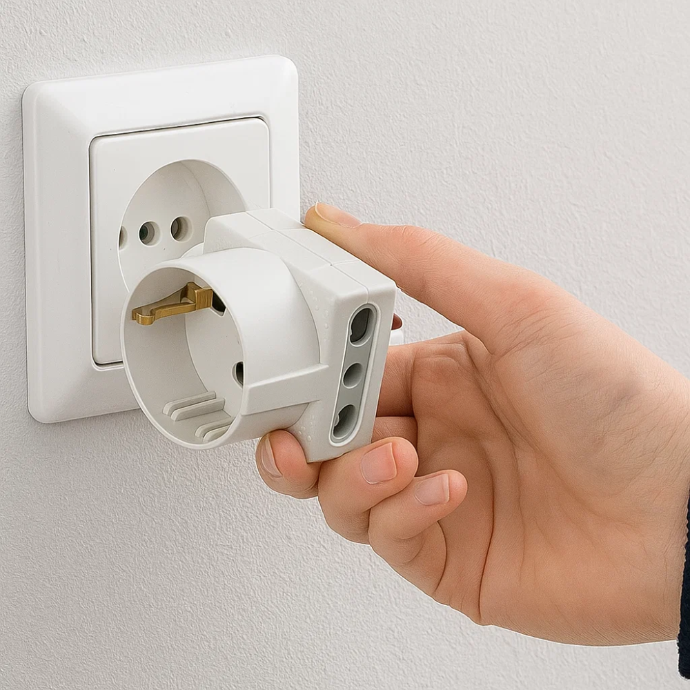 Adattatore bticino s3611de tris schuko e bipasso 10/16a bianco