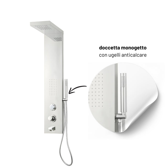 Colonna doccia ivon cascata bocca di erogazione per vasca e idro lombare *** finitura- cromo lucido, confezione 1