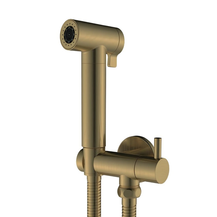 Idroscopino wc doccetta ottone portatile shutoff monogetto con leva ogomondo kit *** finitura- oro matt satinato tond...