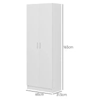 Mobile Multiuso Moderno con 5 Ripiani e Livelli Regolabili, in Legno, 60x31.5x165 cm, Bianco